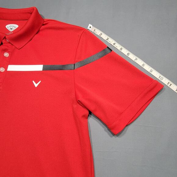 Callaway Red Golf Polo Shirt Sporty Classic Short Sleeves Button Up Mens Size L - Picture 7 of 11